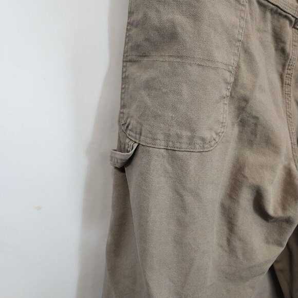 Wrangler Rustler Men's Canvas Carpenter Straight Leg Jeans in Khaki - Size 40x30 - Picture 4 of 11